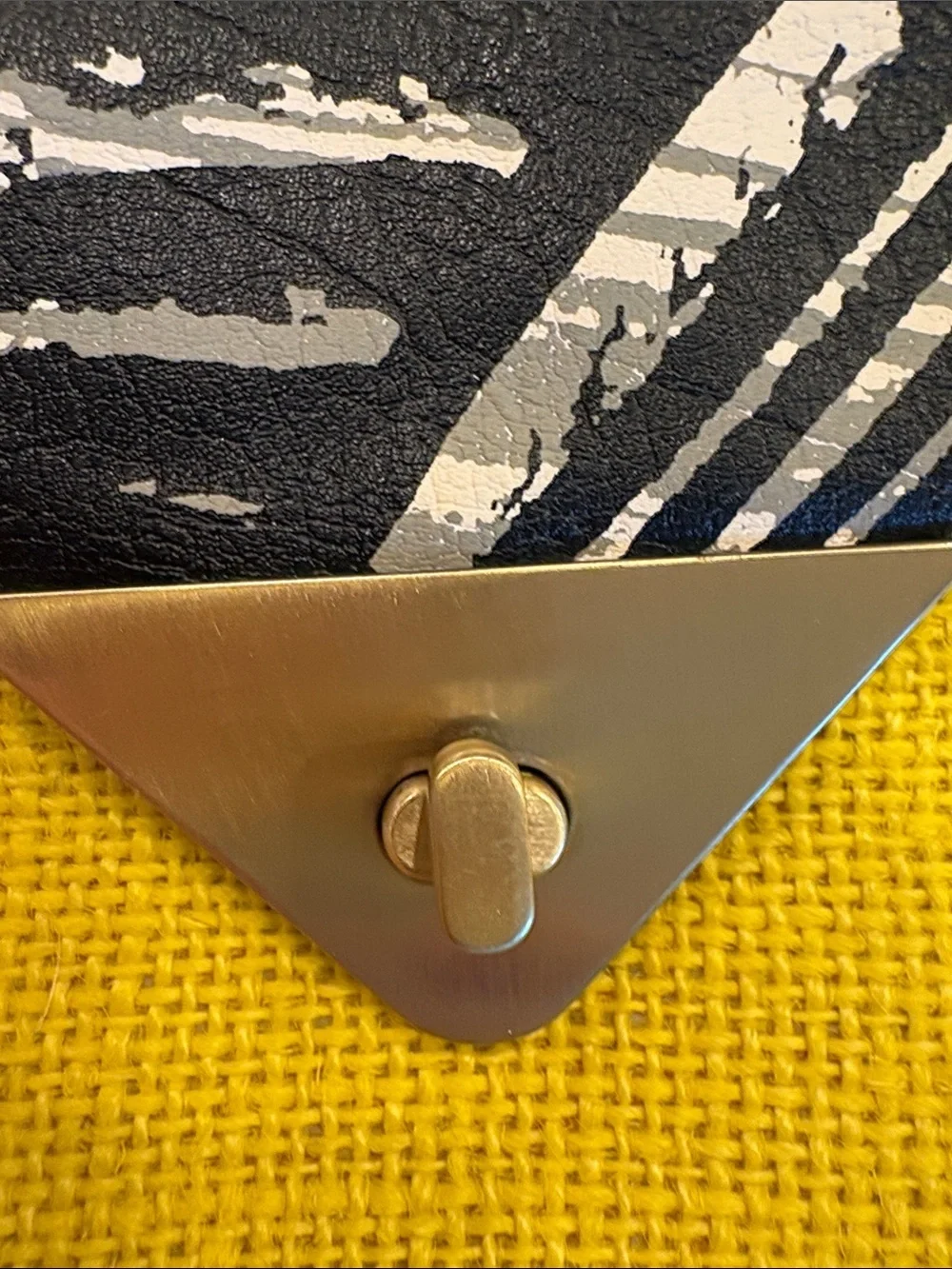 Mossimo Supply Co. Yellow Woven Clutch with Black & White Patterned Flap